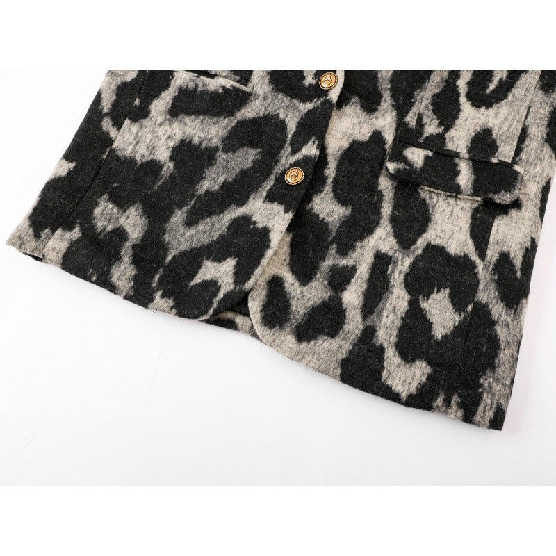 Old Money Style Leopard Blazer