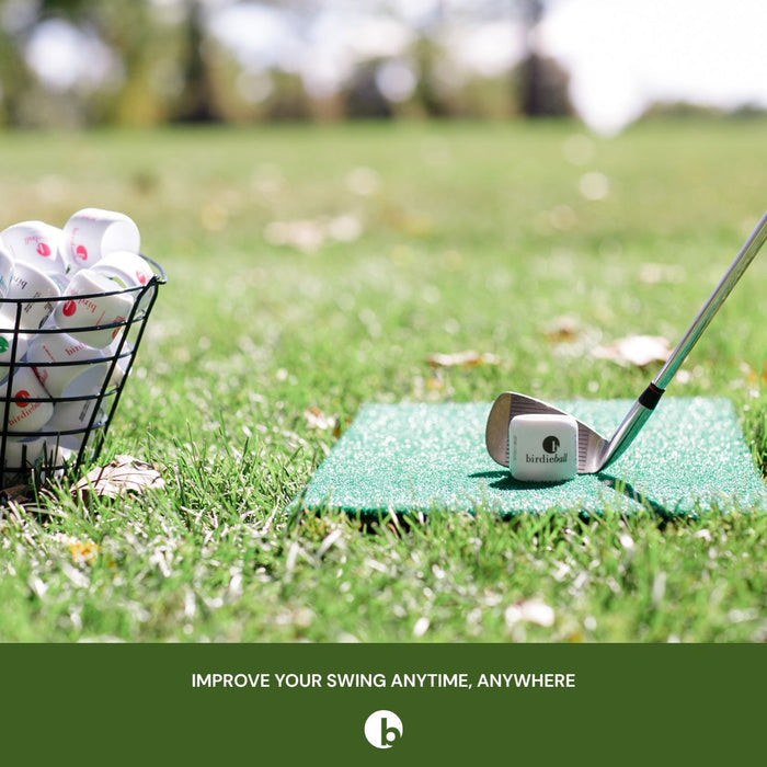 BirdieBall Turf Set | 1 Dozen Full-Swing Limited Flight Practice Golf Balls and Hitting Turf