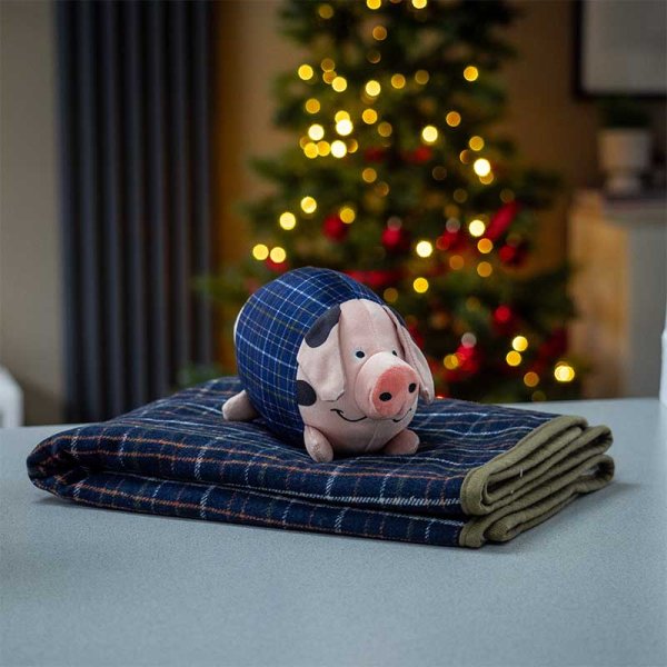 Pig-In-Blanket & Comforter - Navy Check