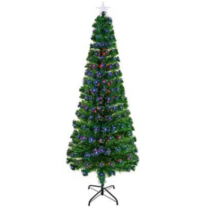 Premier 1.2m Slim Colour Change Star Fibre Optic Christmas Tree