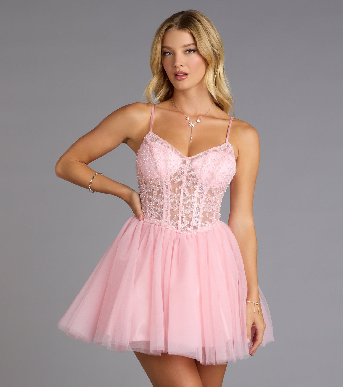 Liza Corset Tulle Skater Dress