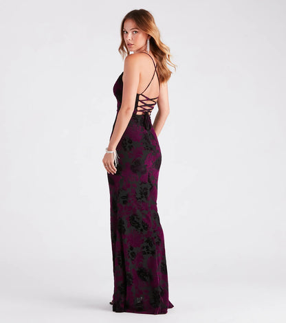 Eloise Formal Velvet Lace-Up Mermaid Dress