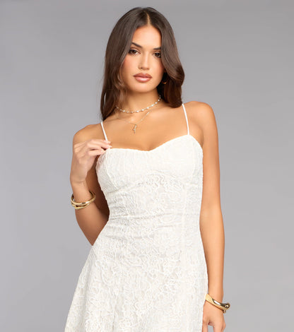 Sweet Sensation Lace A-Line Mini Dress