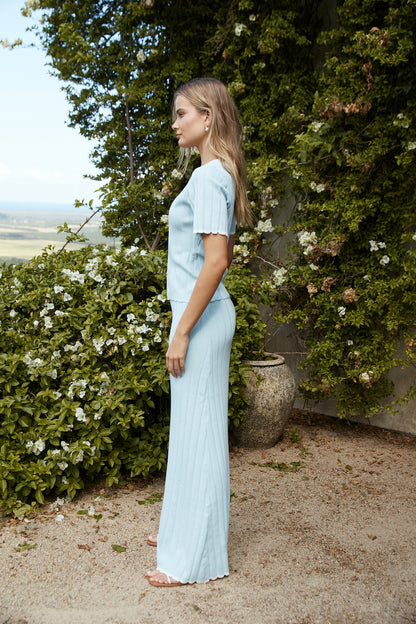 Esther Knit Maxi Skirt Blue