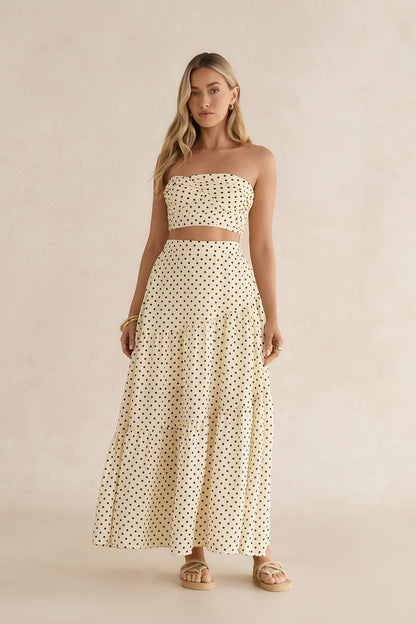 Shimmering Sands Polka Dot Crop Top Yellow