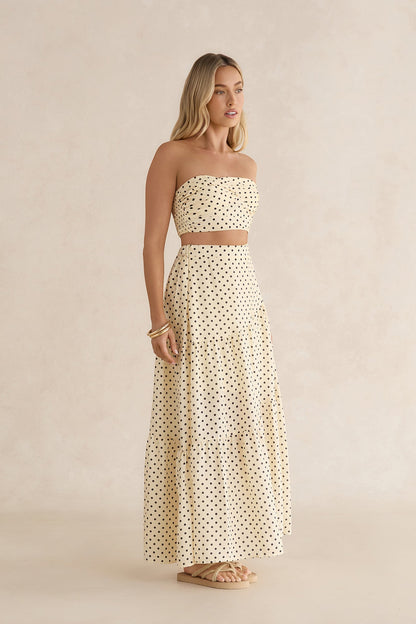 Shimmering Sands Polka Dot Crop Top Yellow