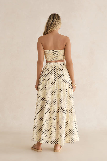 Shimmering Sands Polka Dot Maxi Skirt Yellow