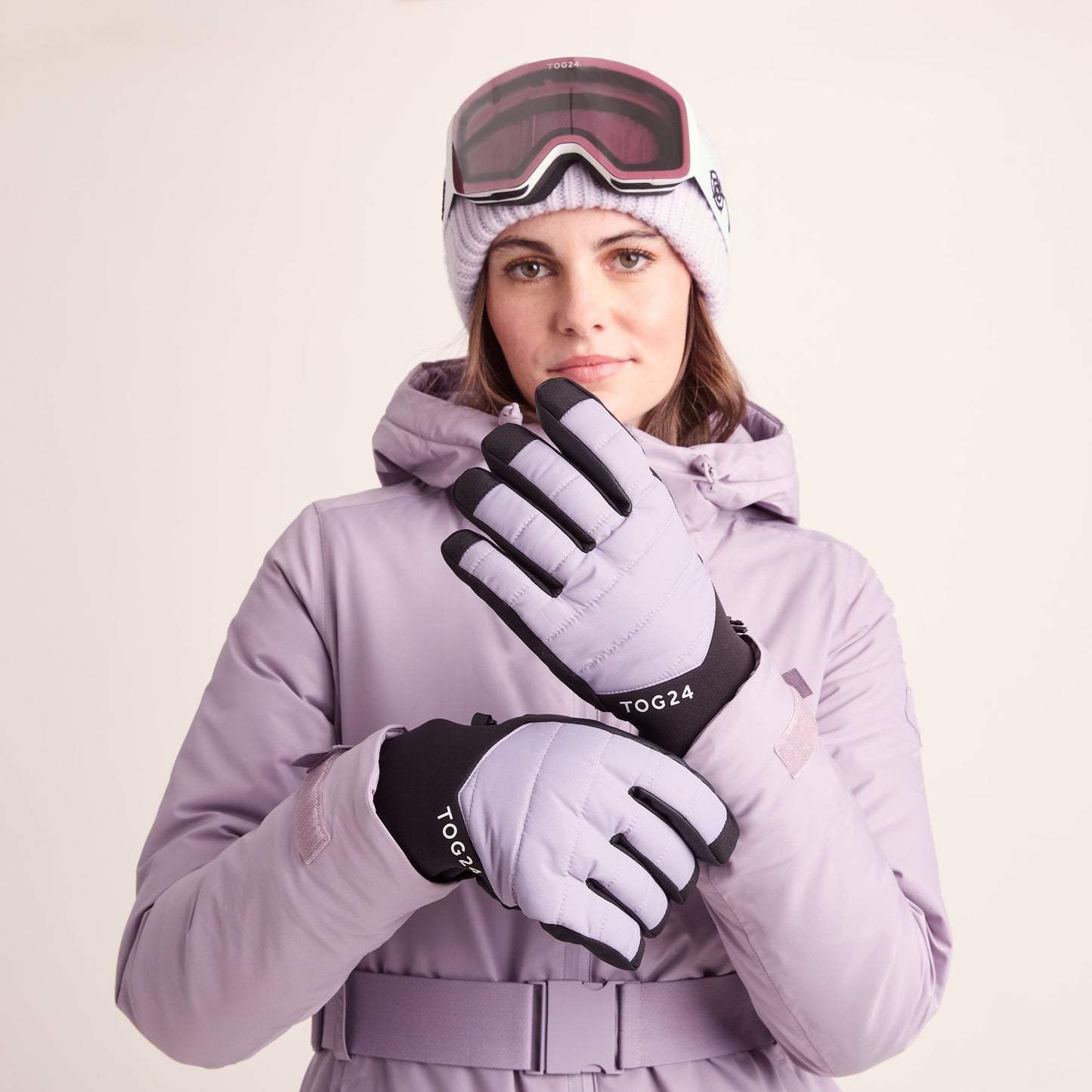 Adventure Waterproof Insulated Ski Gloves - Lavender Grey