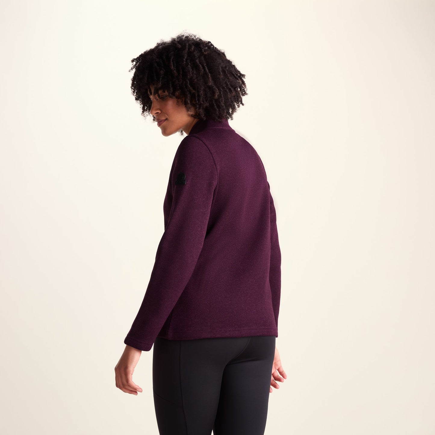 Pearson Womens Knitlook Fleece Zipneck - Huckleberry Melange