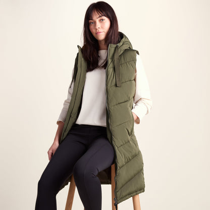 Ranskill Womens Long Insulated Gilet - Khaki