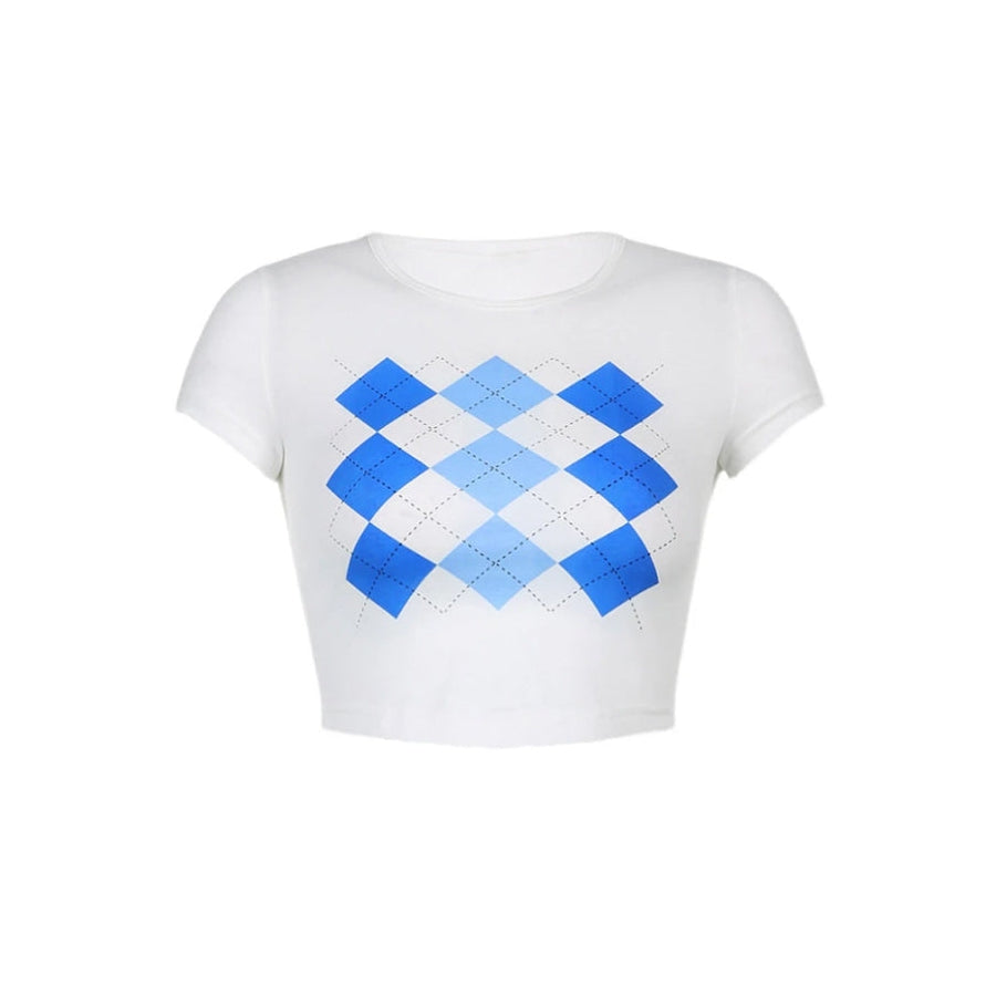 Argyle Pattern Crop Top