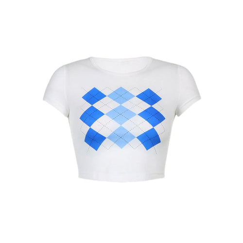 Argyle Pattern Crop Top
