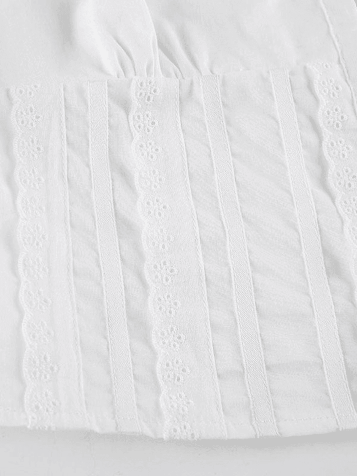 Embroidery Lace Trim Crop Tank Top
