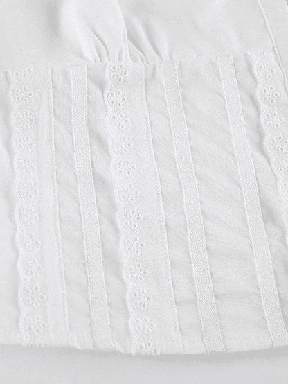Embroidery Lace Trim Crop Tank Top