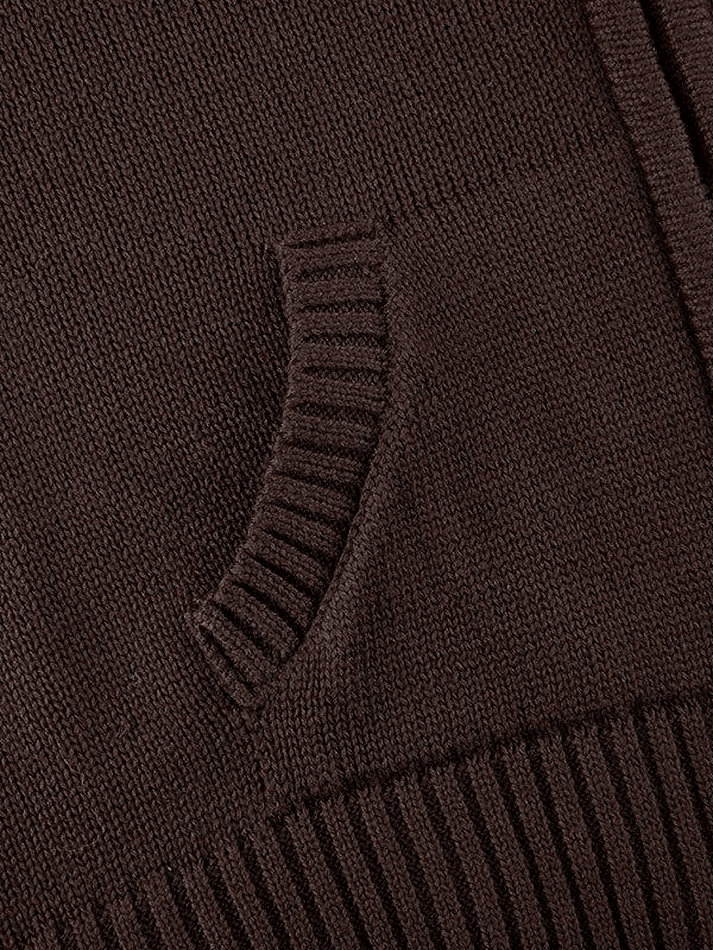 Hooded crop knit cardigan