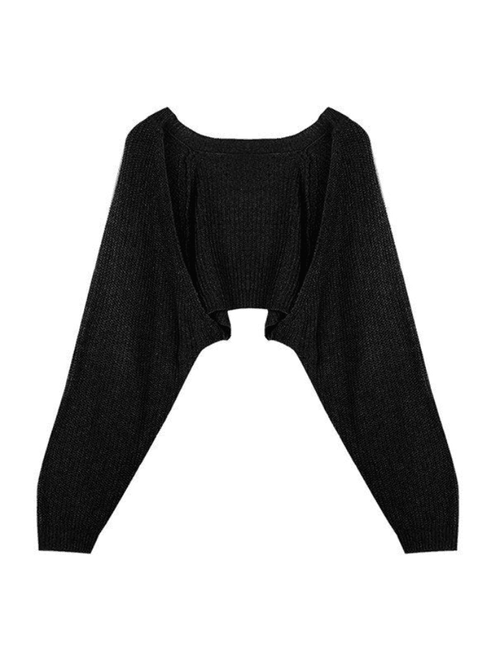 Open front bolero knit cardigan
