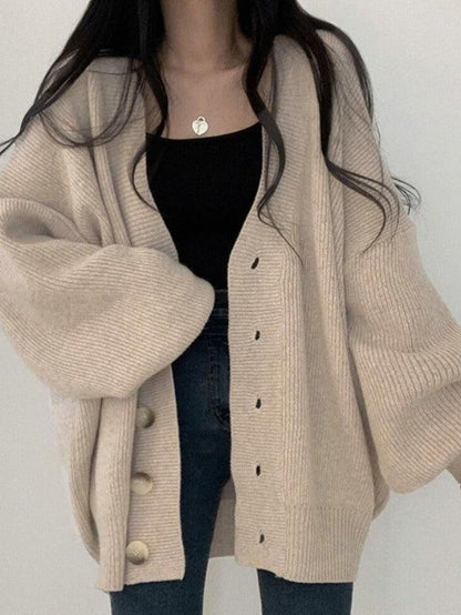 Knitted button down long cardigan