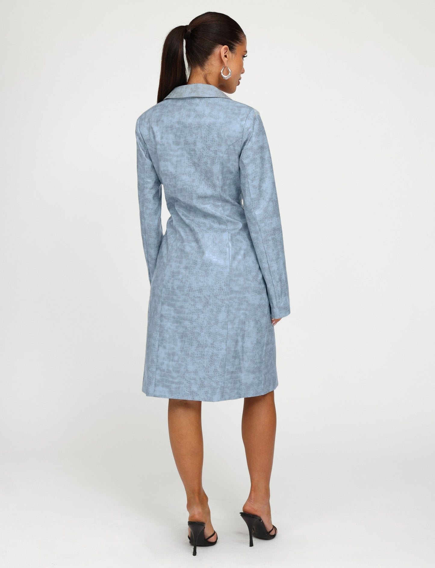 EMERSYN TRENCH COAT - BLUE : DUSTY BLUE