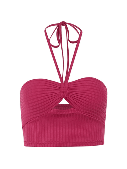 Halter Cutout Cropped Tank Top