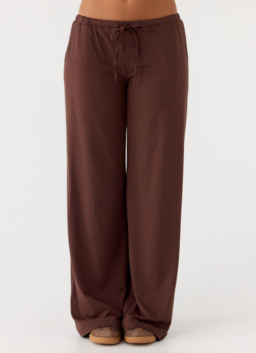 Hard To Tame Stretch Sweatpants - Chocolate