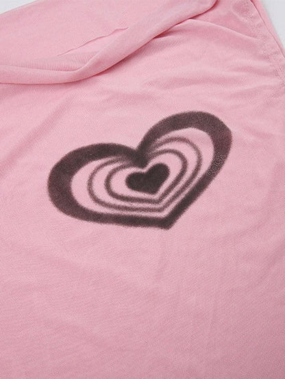 Heart Print See Through Tank Top