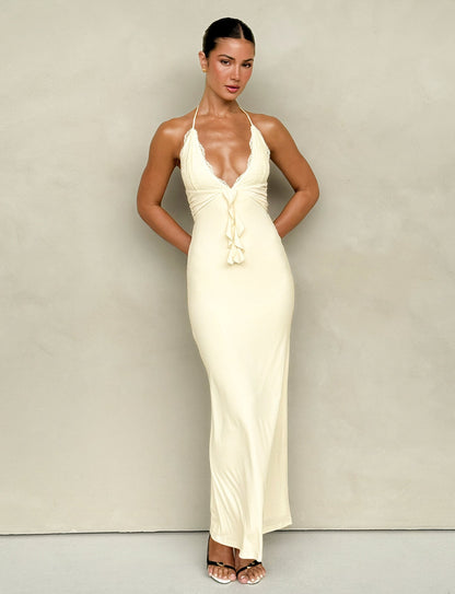 DEENA MAXI DRESS - YELLOW : LEMON
