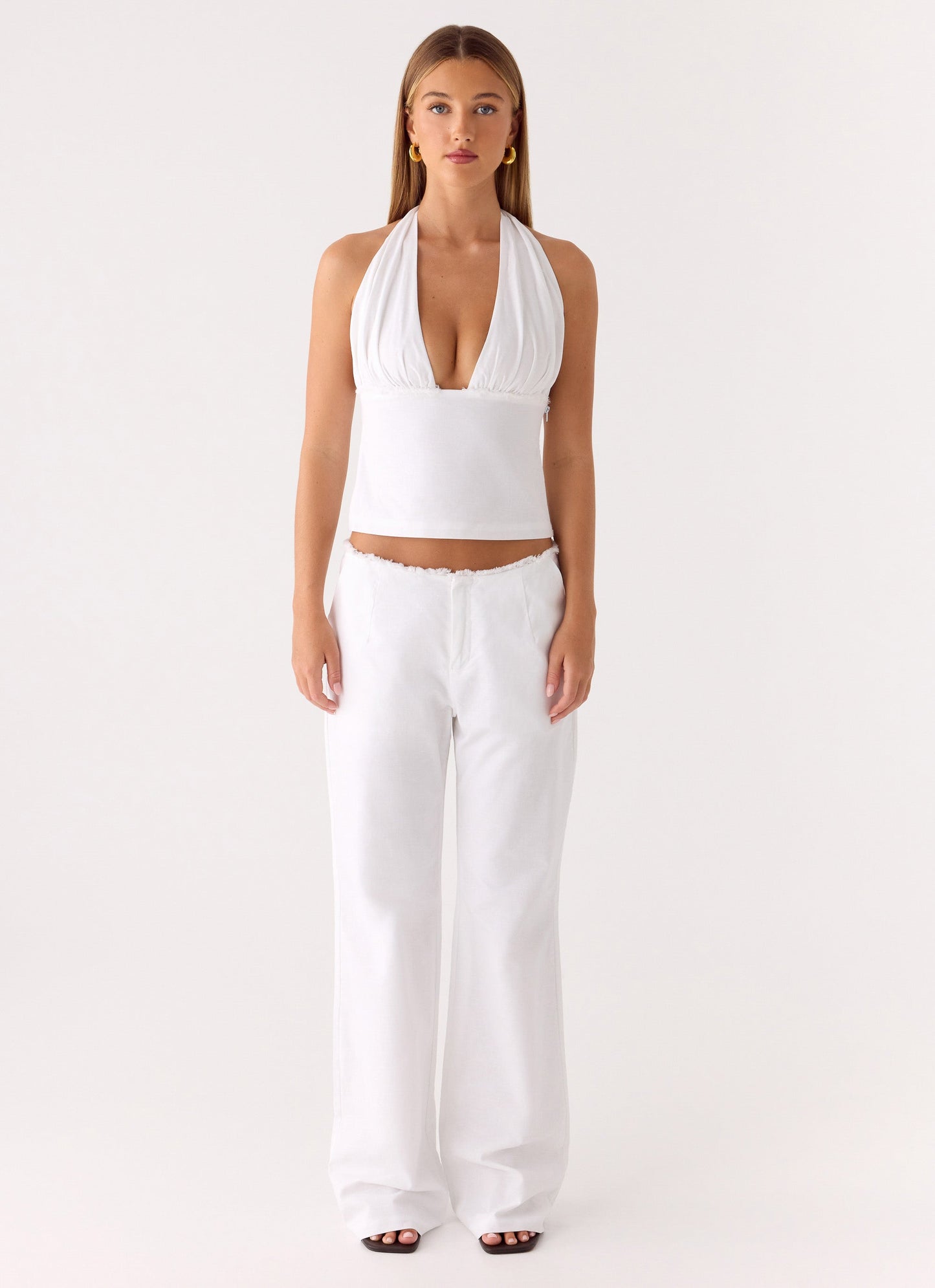 Josephina Linen Pant - White