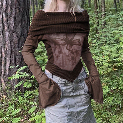 Fairy Grunge Mesh Sheer Top