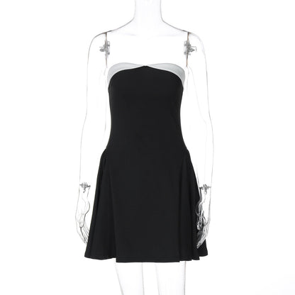 Backless Zipper off Shoulder Tube Top Dress
