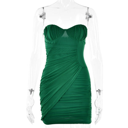 off Neck Tube Top Dress Backless Hip