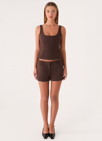 Oslo Mini Shorts - Chocolate