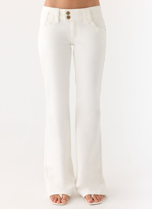 Robbie Super Low Denim Jeans - White