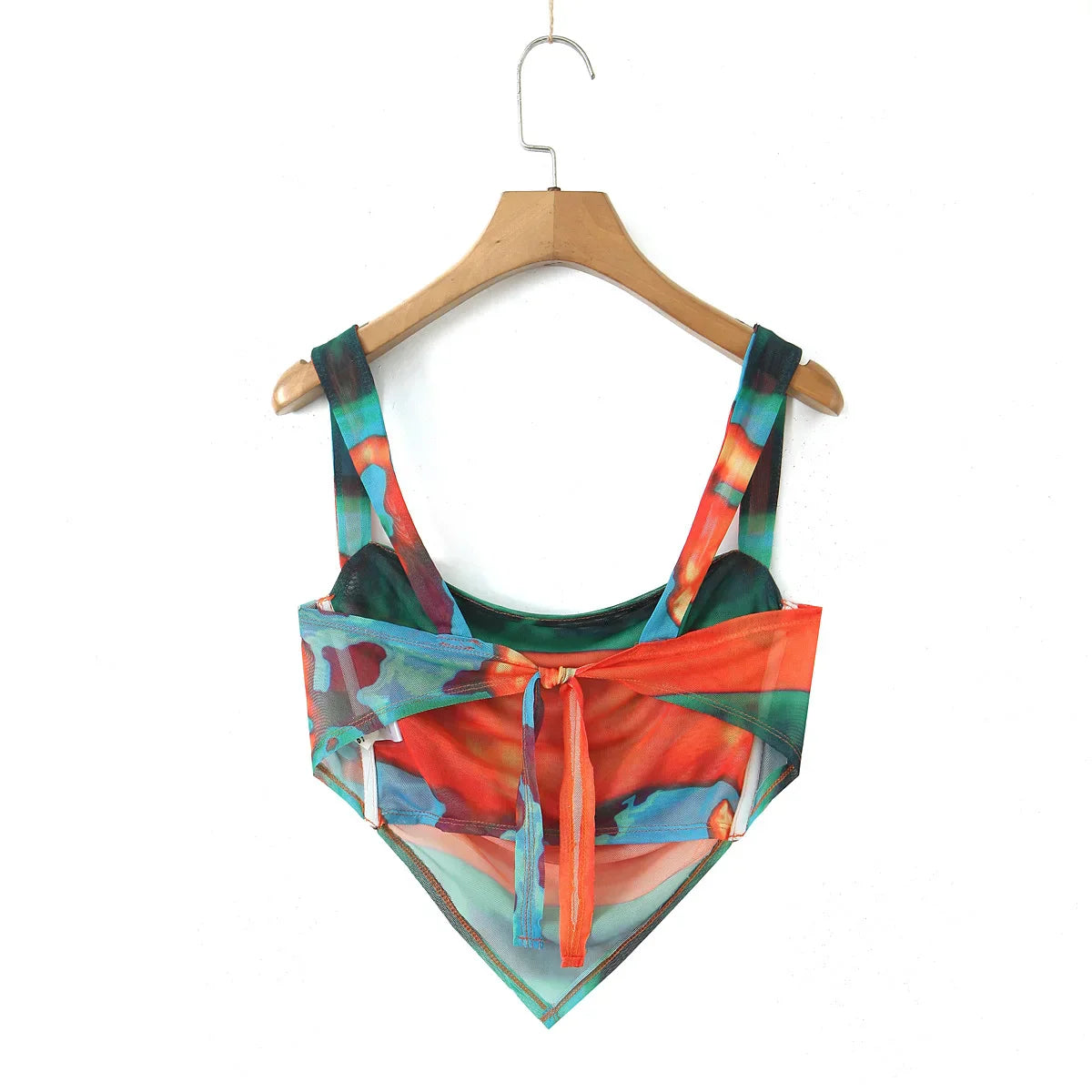 Mesh Tie Bow Back Camisole Top