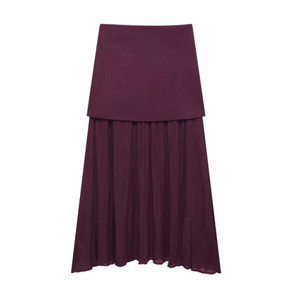 Button Knit Top Side Zipper Skirt Suit