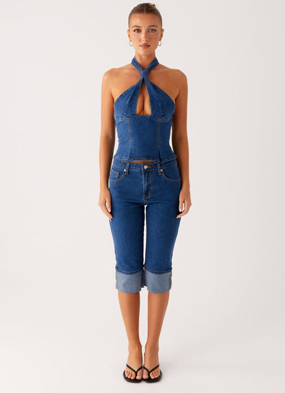 Saylor Denim Capri Jeans - Indigo