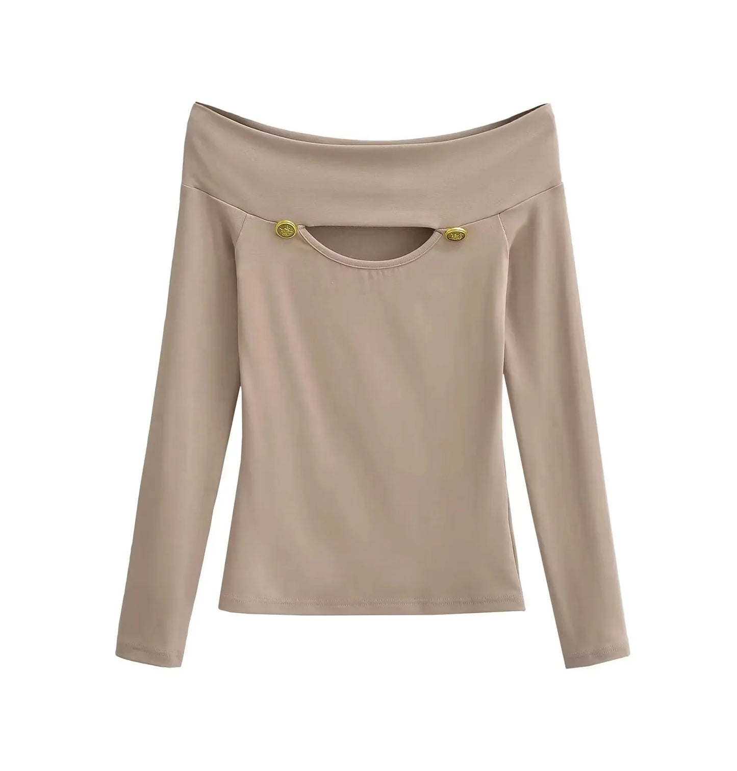 Off Shoulder Hollowed Out Top