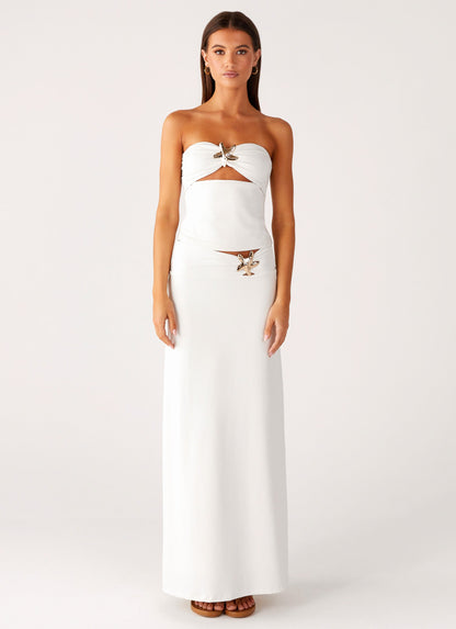 Shoreline Glow Strapless Top - Off White