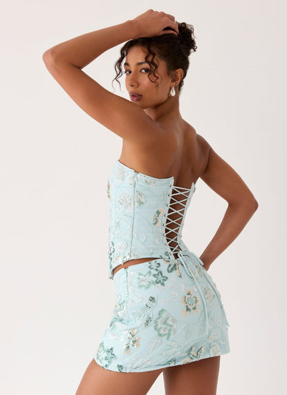 Solaire Low Rise Mini Skirt - Pistachio