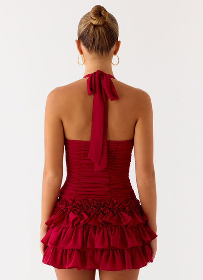 Someone Else Mini Skort - Dark Cherry