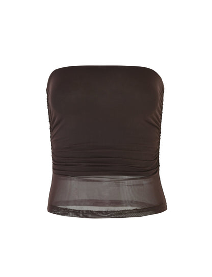 HARRIETT TUBE TOP - BROWN : CHOCOLATE