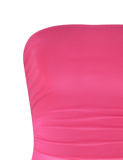 HARRIETT TUBE TOP - PINK : PINK