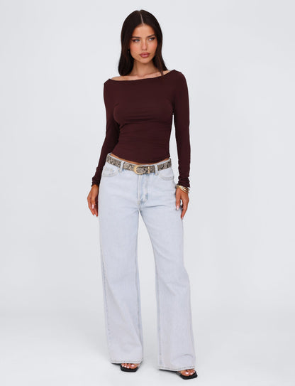 BIANKA TOP - BROWN : CHOCOLATE
