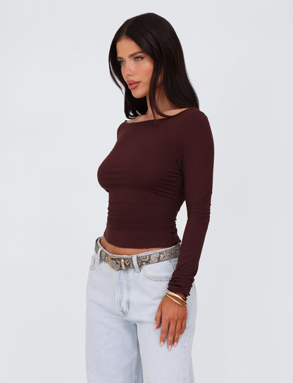 BIANKA TOP - BROWN : CHOCOLATE