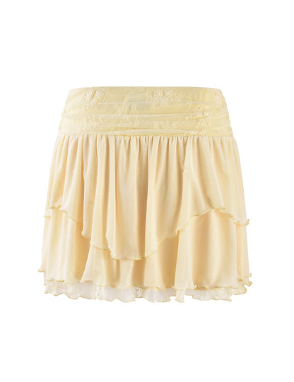 HARPER MINI SKIRT - YELLOW : LEMON