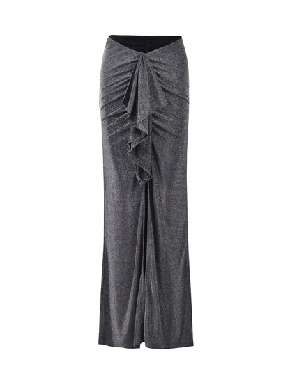 DAISIE SKIRT - BLACK : BLACK SHIMMER