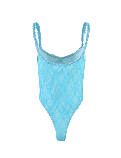 DEJA BODYSUIT - BLUE : ICE BLUE : BRIGHT BLUE LACE