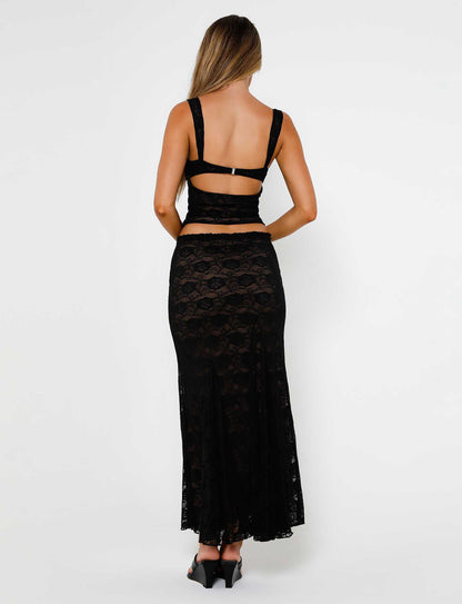 ISADORA SKIRT - BLACK : LACE