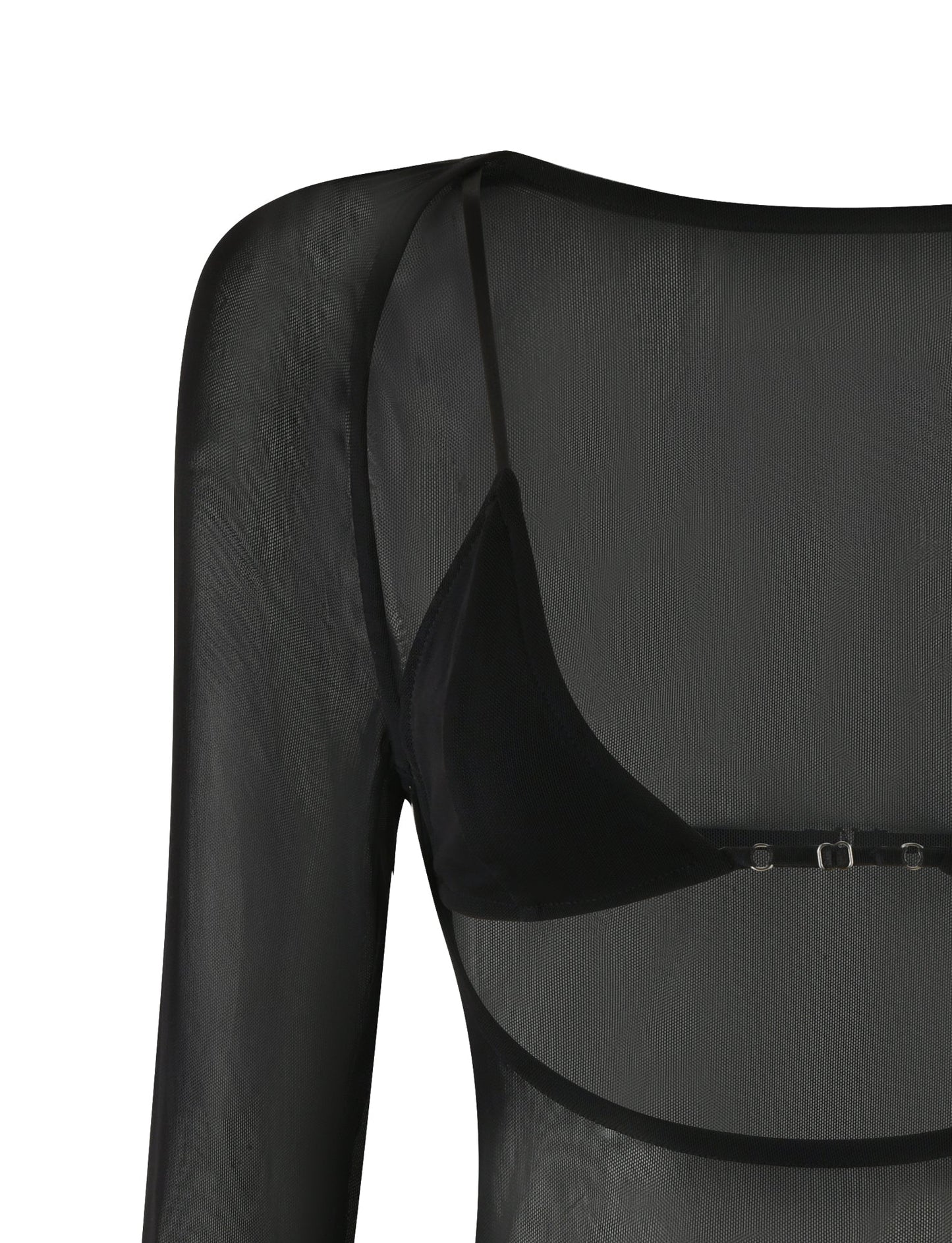 CHRISTY MESH LONG SLEEVE - BLACK