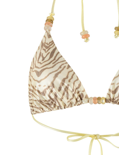 FINLEA BIKINI TOP - YELLOW : ZEBRA