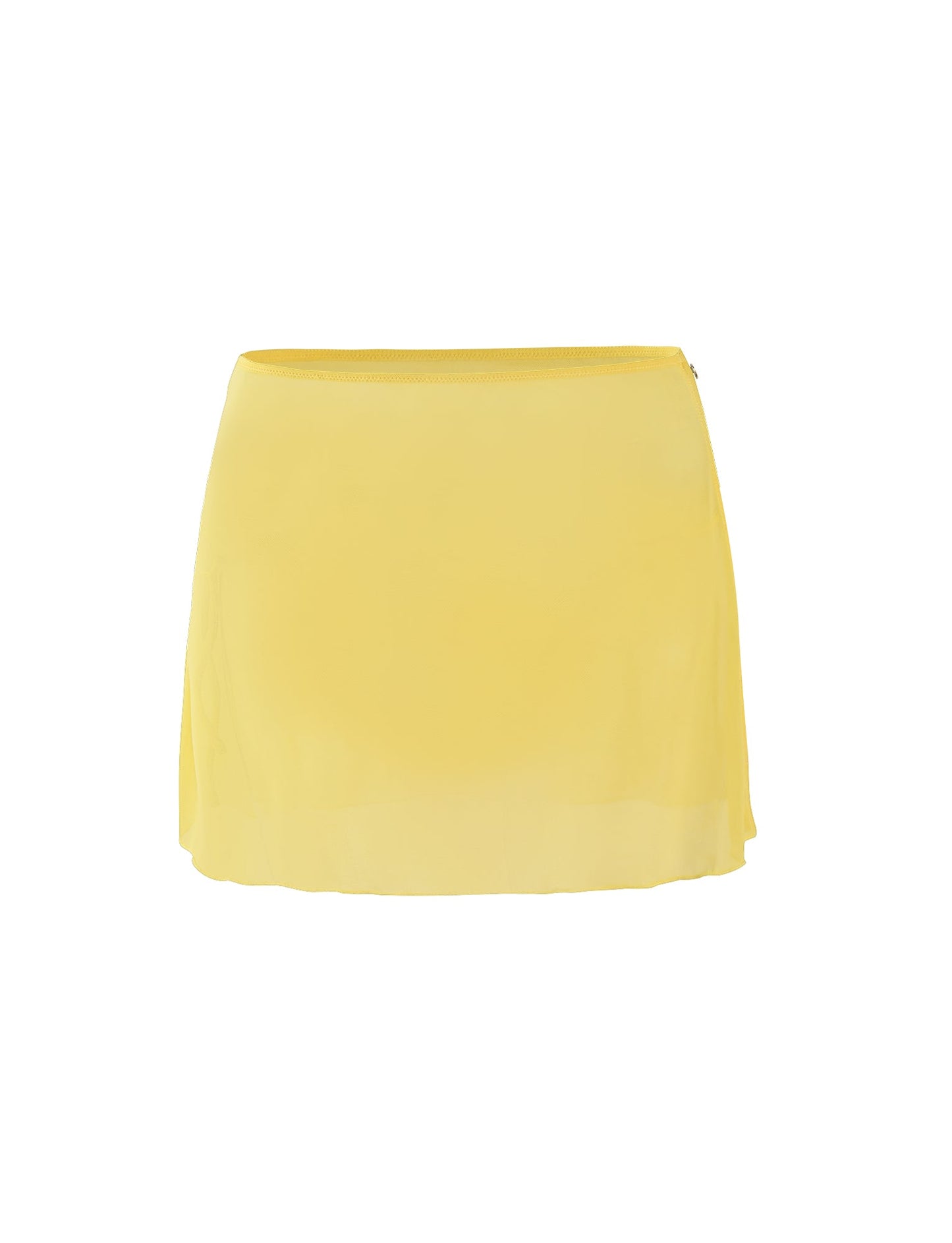 CYNTHIA MINI MESH SKIRT - YELLOW : PALE YELLOW